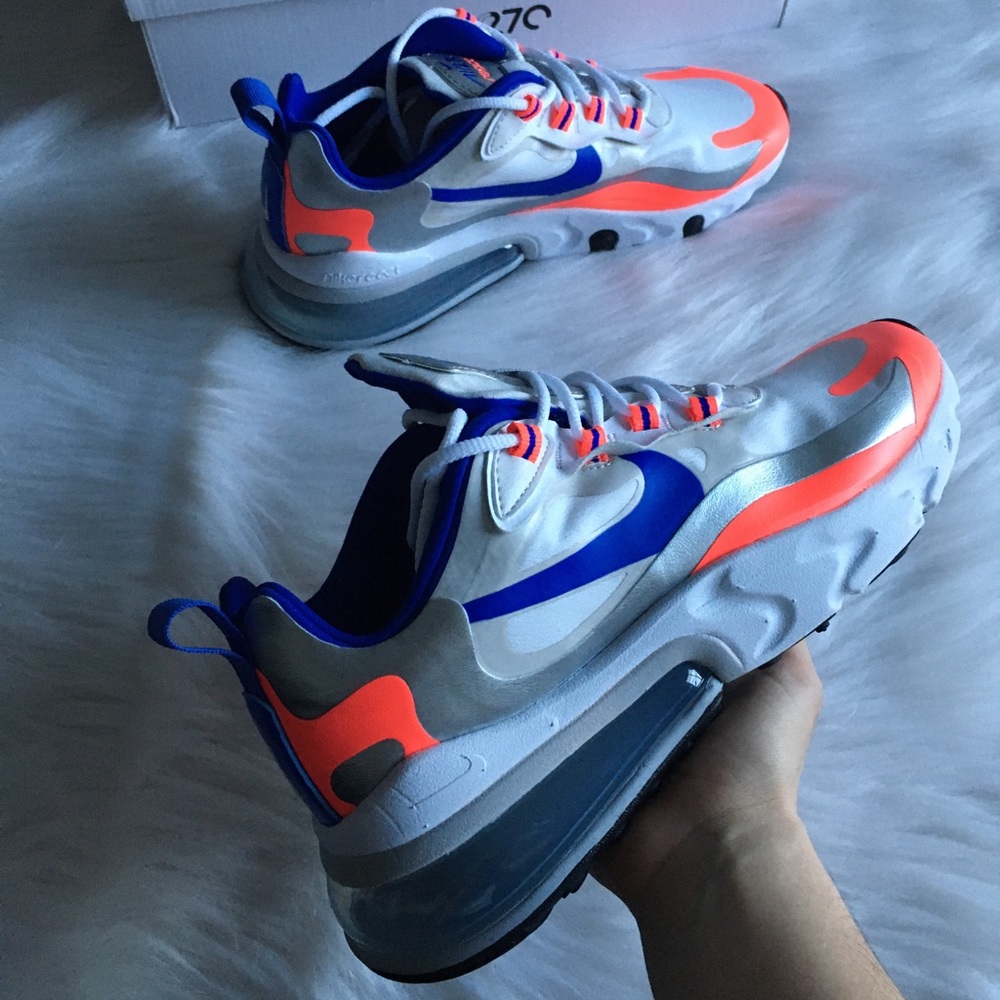 Nike women’s air max react 270 white 7.